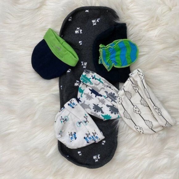 Other - Baby Boy Hats Mittens and Cloth Bundle